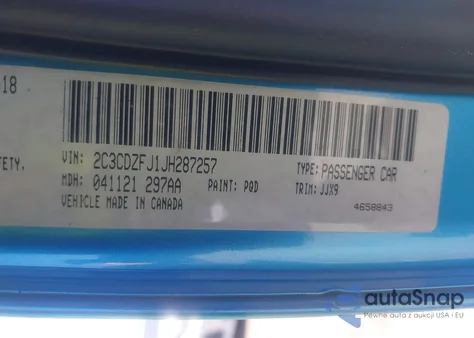 2018 Dodge Challenger R/T 392 из США, поврежденный, VIN 2C3CDZFJ1JH287257